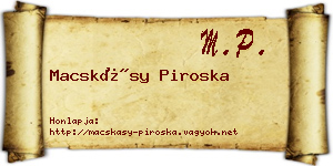 Macskásy Piroska névjegykártya