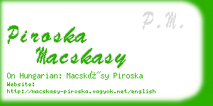 piroska macskasy business card